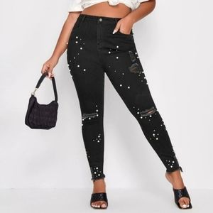 Black studded jeans